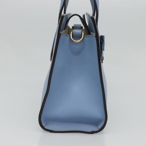 GUCCI Hand Bag Leather Blue Gold - Picture 4 of 16